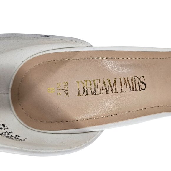 Dream Pairs Womens White Pointed Toe Ankle Strap Stiletto Heels Size 8 Wedding - Picture 8 of 12